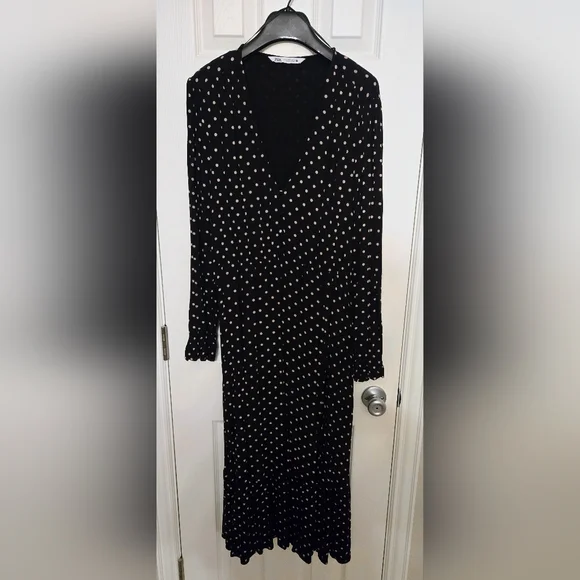 ZARA - Polka Dot Midi Dress - Picture 2 of 5
